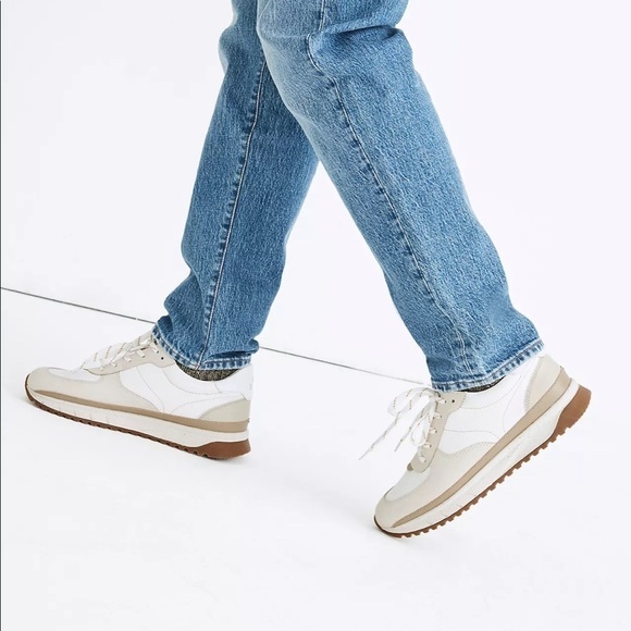 Madewell kickoff trainer sneakers neutral colorblock leather - Picture 4 of 11